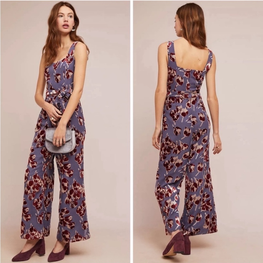 Moulinette Soeurs Plum Floral Jumpsuit